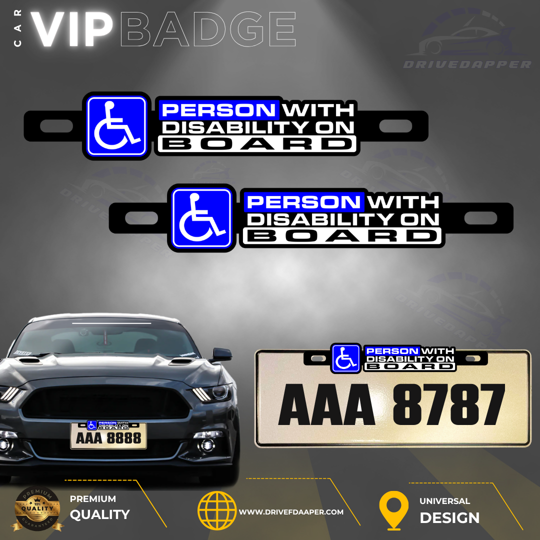 PWD On Board Car VIP Badge Emblem Accessories
