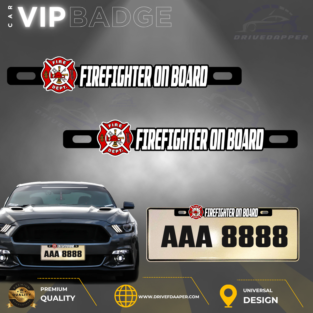Fire Figthers On Board Car VIP Bagde Emblems Accessories B