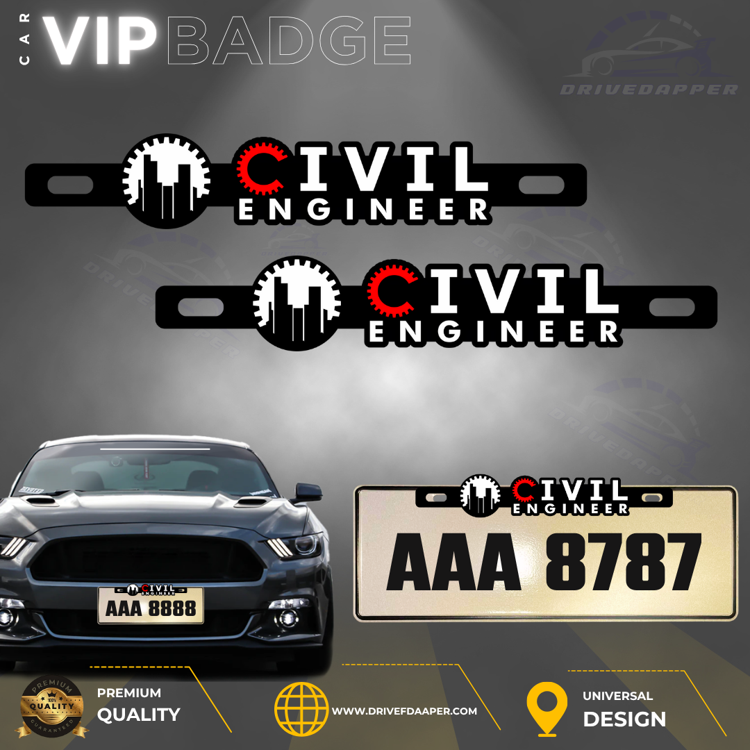 Civil Engineer Car VIP Badge Emblem Accessories