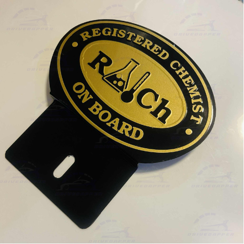 Registered Chemistry Car Profession Emblem Black Gold