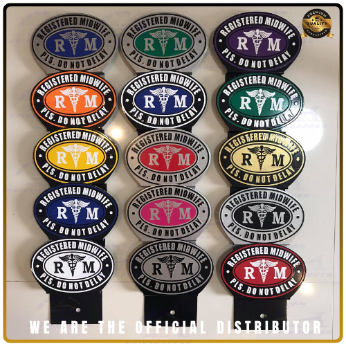 Registered Midwife Car Profession Emblem Accessories Black Yellow