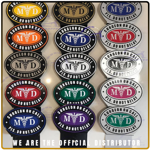 Surgeon On Call MD Car Profession Emblem Accessories Black Gold