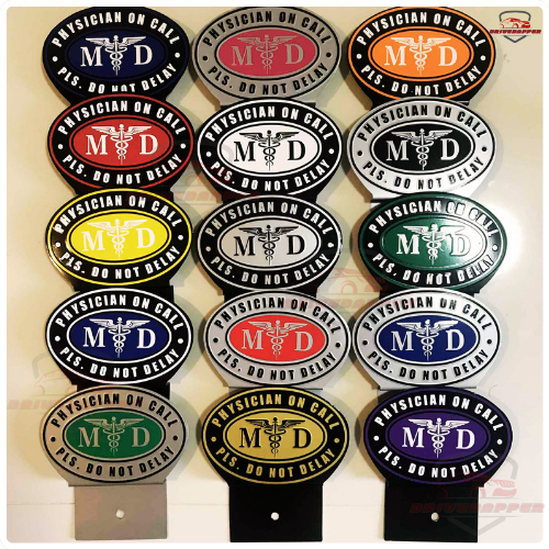 Physician On Call Car Profession Emblem Accessories Black Red