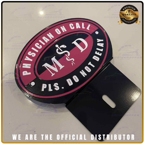 Physician On Call Asclepius Car Profession Emblem Black Pink