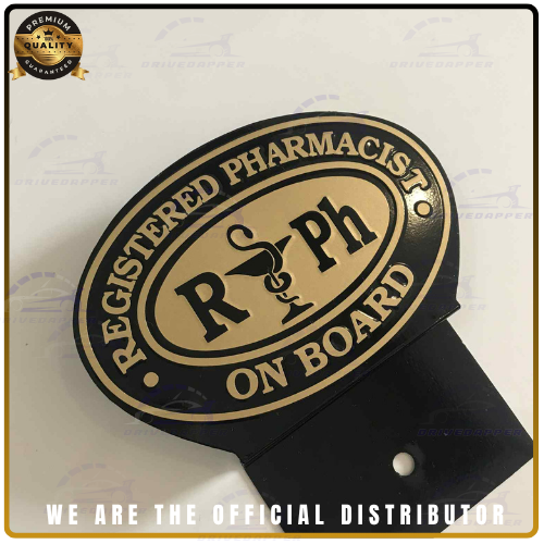 Registered Pharmacist Car Profession Emblem Accessories Gold