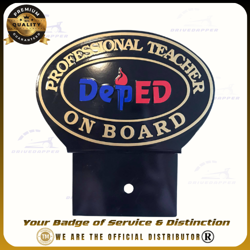 Professional Teacher On Board Car Profession Emblem Accessories Black Gold
