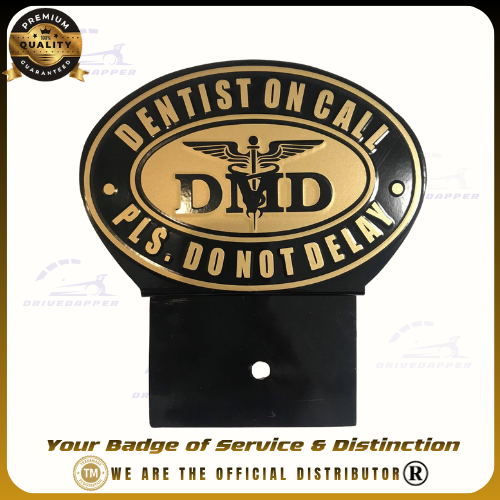 Dentist On Call Car Profession Emblem Accessories Black Gold