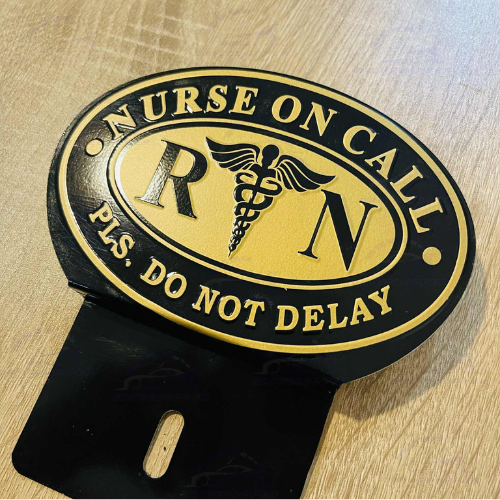 Nurse On Call Car Profession Emblem Black Gold