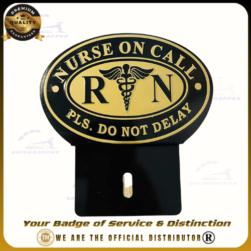 Nurse On Call Car Profession Emblem Black Gold
