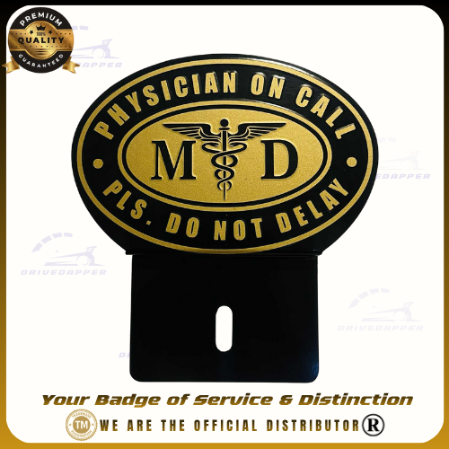 Physician On Call Car Profession Emblem Accessories Black Gold