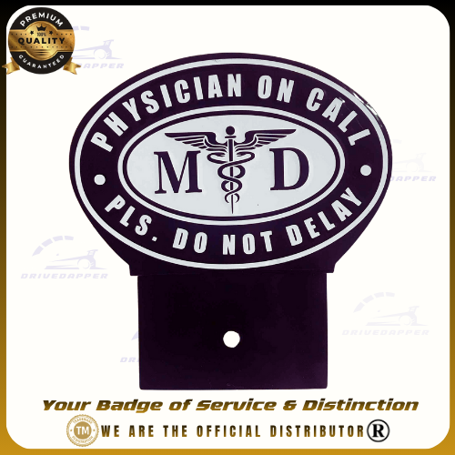 Physician On Call Car Profession Emblem Accessories Black White
