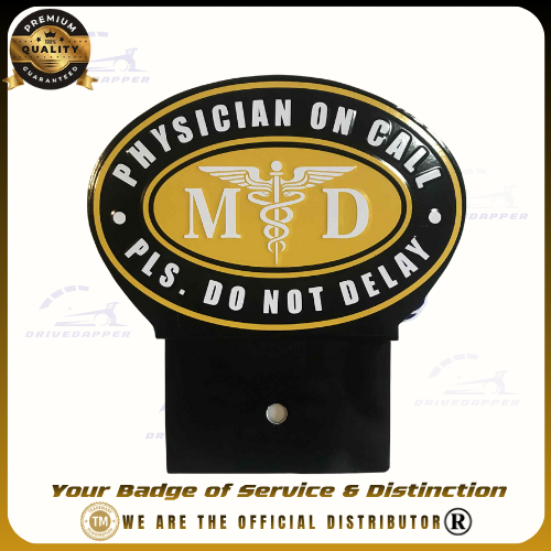 Physician On Call Car Doctor Profession Emblem Accessories Black Yellow
