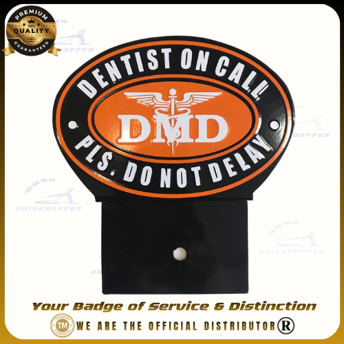 Dentist On Call Car Profession Emblem Accessories Black Orange