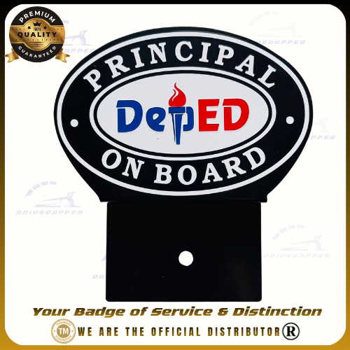 Principal On Board Car Profession Emblem Accessories Black White