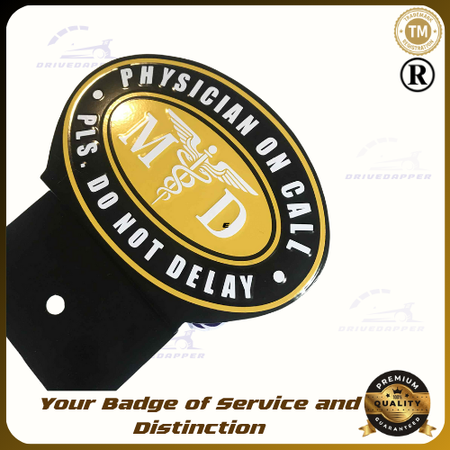 Physician On Call Car Doctor Profession Emblem Accessories Black Yellow