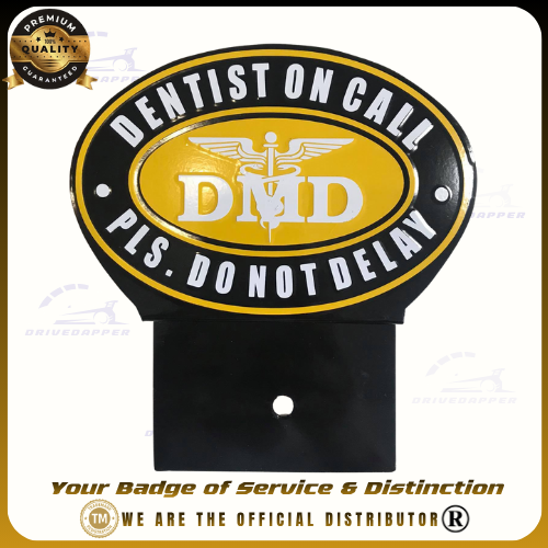 Dentist On Call Car Profession Emblem Accessories Black Yellow