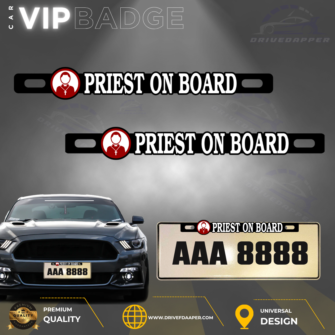 Priest On Board  Car VIP Badge Emblem Accessories A
