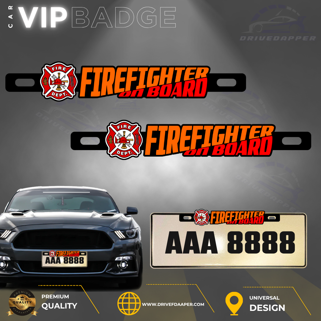 Fire Figthers On Board Car VIP Bagde Emblems Accessories