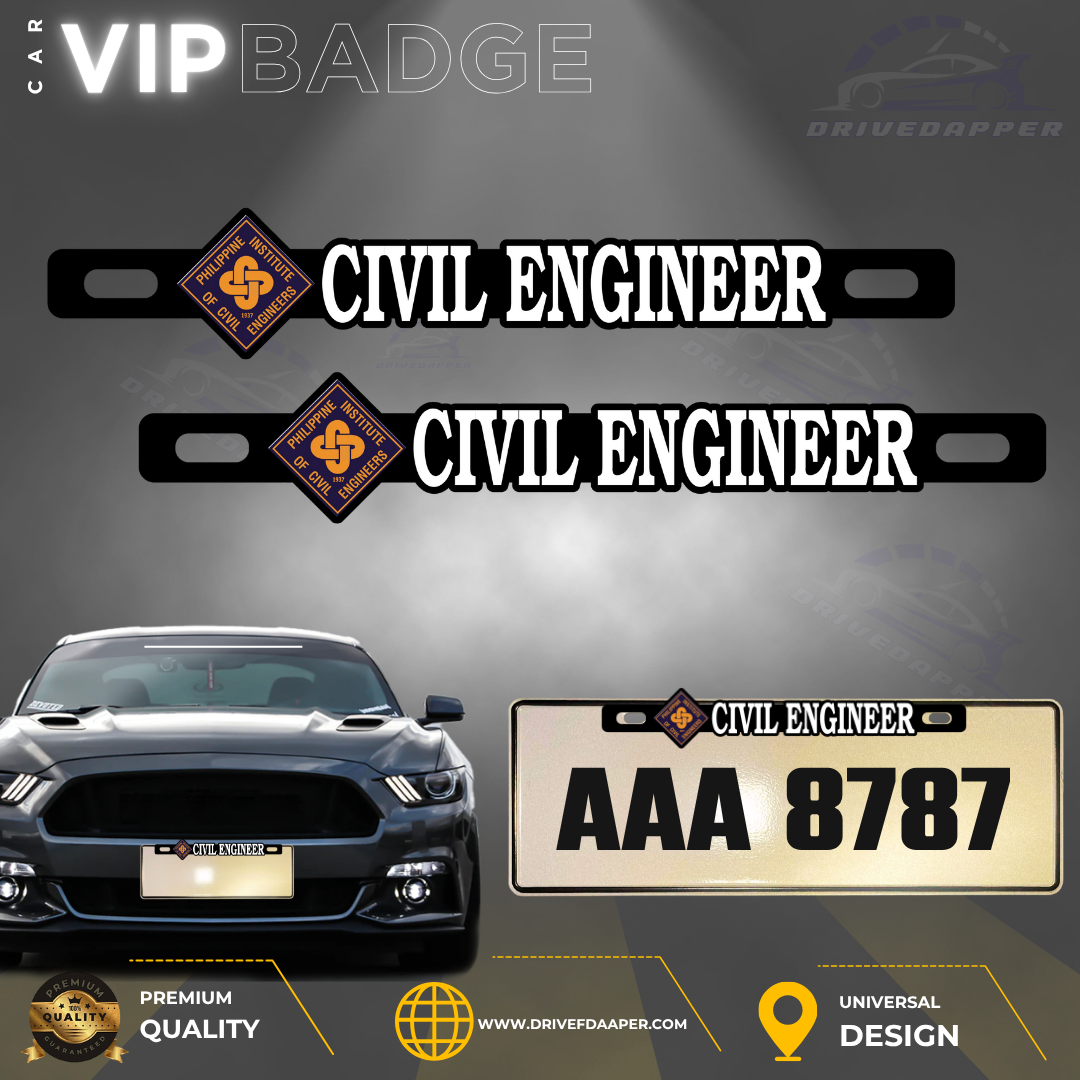 Civil Engineer PICE Car VIP Badge Emblem