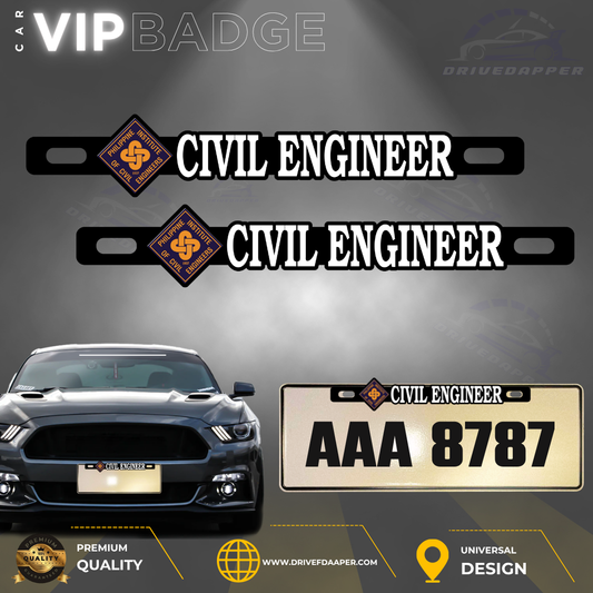 Civil Engineer PICE Car VIP Badge Emblem
