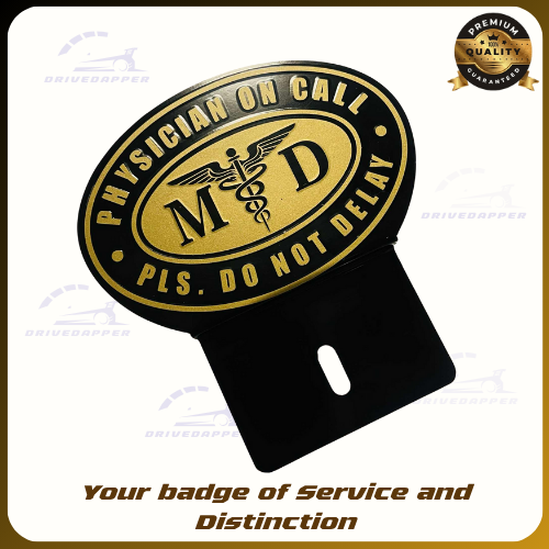 Physician On Call Car Profession Emblem Accessories Black Gold