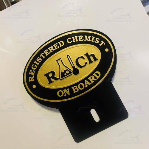 Registered Chemistry Car Profession Emblem Black Gold