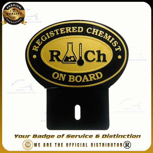 Registered Chemistry Car Profession Emblem Black Gold
