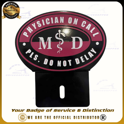 Physician On Call Asclepius Car Profession Emblem Black Pink