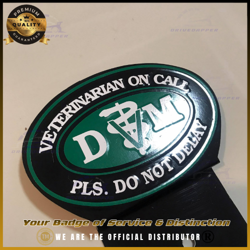 Veterinarian Doctor On Call Car Profession Emblem Accessories Black Green