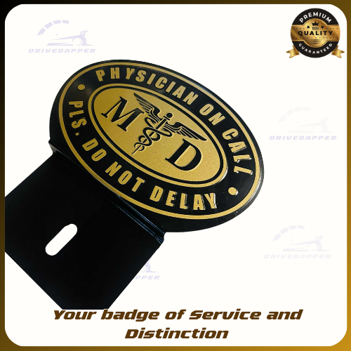 Physician On Call Car Profession Emblem Accessories Black Gold