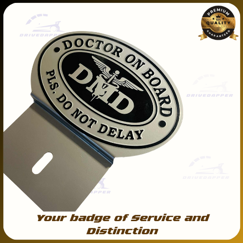 Doctor On Call DMD Car Profession Emblem SIlver Black