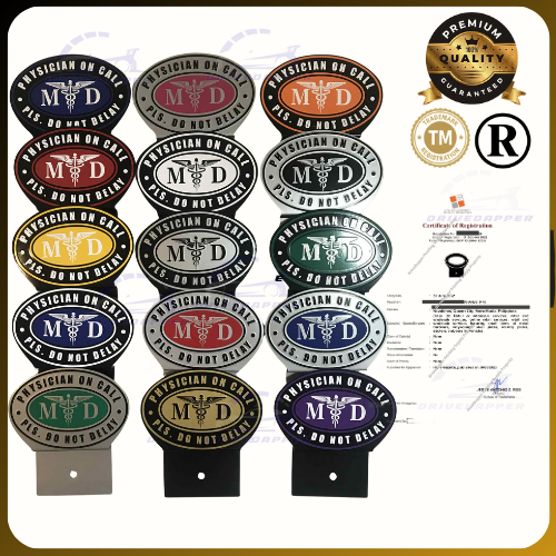 Physician On Call Car Profession Emblem Accessories Black Gold
