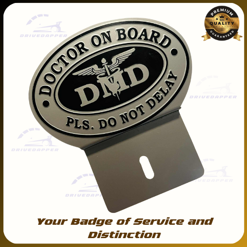 Doctor On Call DMD Car Profession Emblem SIlver Black