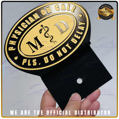 Physician On Call Asclepius Car Profession Emblem Black Gold