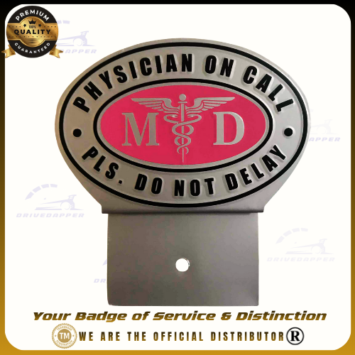 Physician On Call Car Profession Emblem Accessories Silver Pink