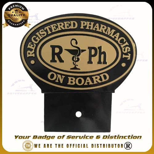 Registered Pharmacist Car Profession Emblem Accessories Gold