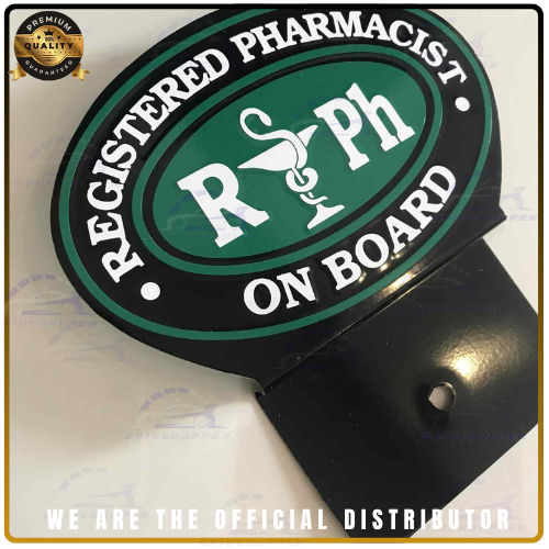 Registered Pharmacist Car Profession Emblem Accessories Green