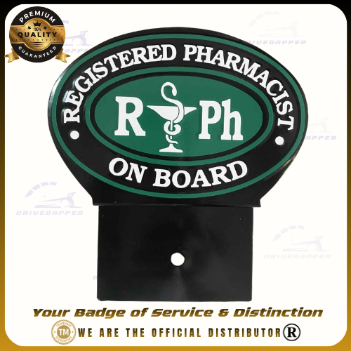 Registered Pharmacist Car Profession Emblem Accessories Green