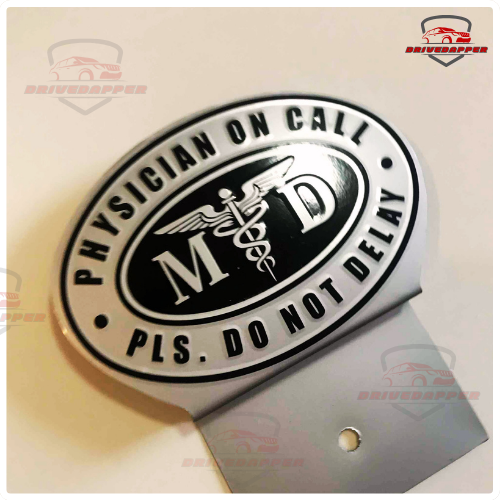 Physician On Call Car Profession Emblem Accessories Silver Black