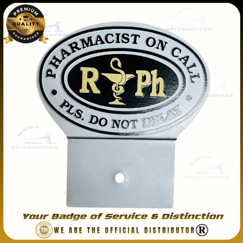 Registered Pharmacist Car Profession Emblem Accessories SIlver Gold