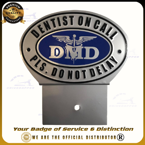 Dentist On Call Car Profession Emblem Accessories Silver Blue