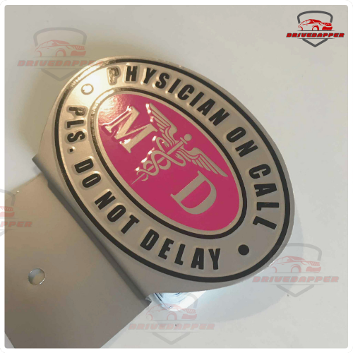 Physician On Call Car Profession Emblem Accessories Silver Pink