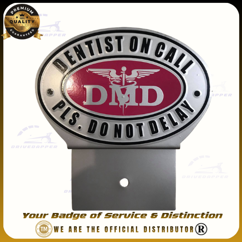 Dentist On Call Car Profession Emblem Accessories Silver Pink