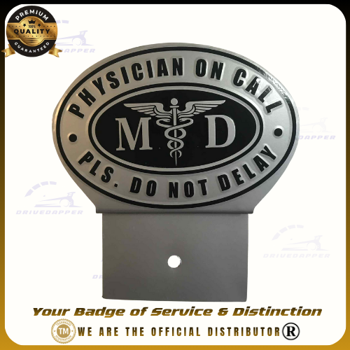 Physician On Call Car Profession Emblem Accessories Silver Black