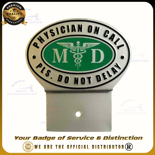 Physician On Call Car Profession Emblem Accessories Silver Green
