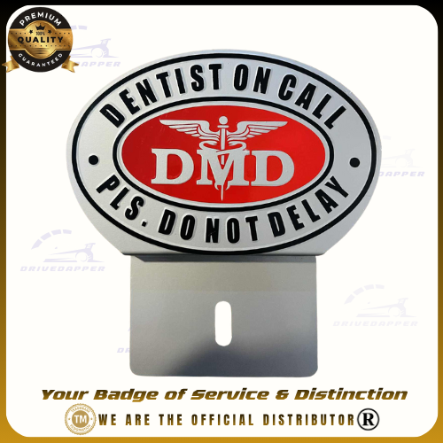 Dentist On Call Car Profession Emblem Accessories Silver Red