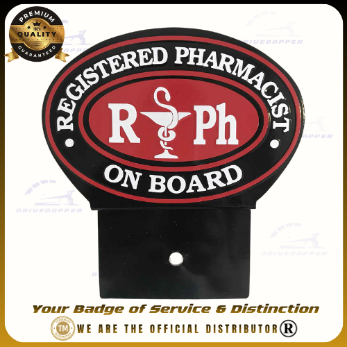 Registered Pharmacist Car Profession Emblem Accessories Red