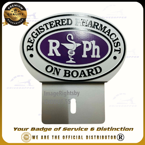 Registered Pharmacist Car Profession Emblem Accessories Violet