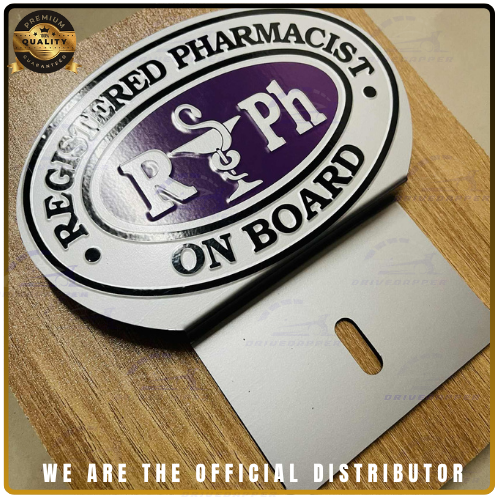 Registered Pharmacist Car Profession Emblem Accessories Violet