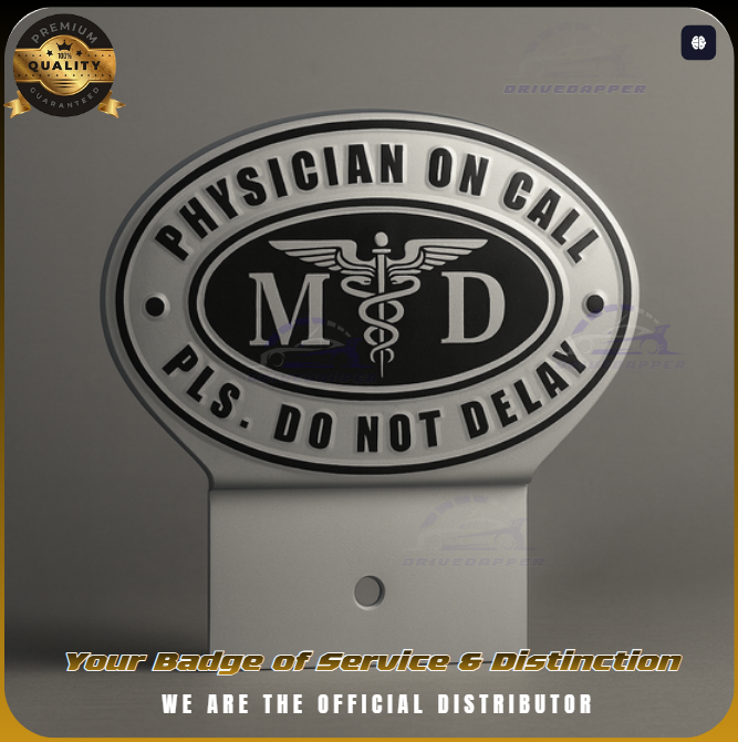 Physician On Call Car Profession Emblem Accessories Silver Black